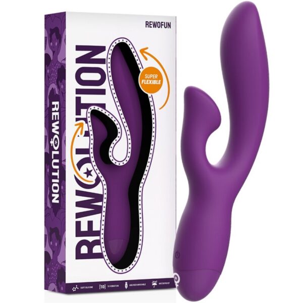 Imagen del artículo erótico REWOLUTION - REWOFUN VIBRADOR FLEXIBLE CON RABBIT de REWOLUTION en la sección JUGUETES BIENESTAR |Vibradores|Vibradores Rabbit de Millenial Sexshop.