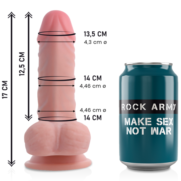 Imagen del artículo erótico ROCKARMY - DUAL DENSITY PANZER DILDO REALISTA 17 CM -O- 4.46 CM de ROCK ARMY en la sección JUGUETES BIENESTAR |Dildos sin Vibración|Penes realisticos de Millenial Sexshop.