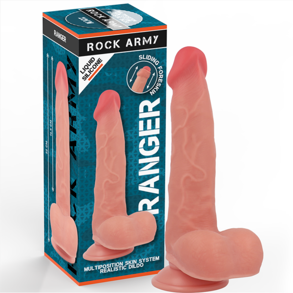 Imagen del artículo erótico ROCKARMY - RANGER DILDO REALISTA DUAL DENSITY LIQUID SILICONE 22 CM -O- 3.6 CM de ROCK ARMY en la sección JUGUETES BIENESTAR |Dildos sin Vibración|Penes realisticos de Millenial Sexshop.