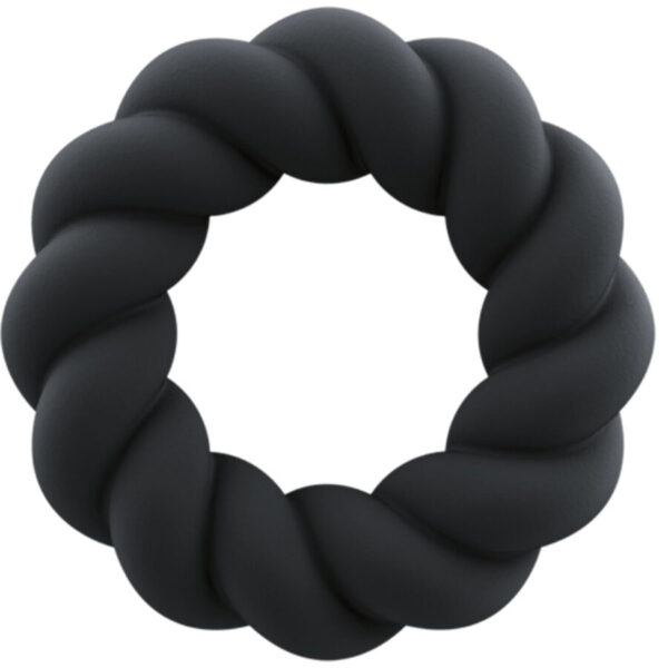 Imagen del artículo erótico ROCKS- OFF - TWIST ANILLO MASTURBADOR SILICONA NEGRO de ROCKS-OFF en la sección JUGUETES BIENESTAR |Juguetes para Hombres|Accesorios para el pene|Anillos Pene|Anillos sin vibración de Millenial Sexshop.