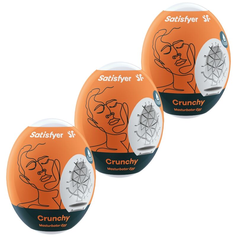 Imagen del artículo erótico SATISFYER - 3 HUEVOS MASTURBADORES CRUNCHY de SATISFYER EGGS en la sección JUGUETES BIENESTAR |Kits juguetes sexuales de Millenial Sexshop.