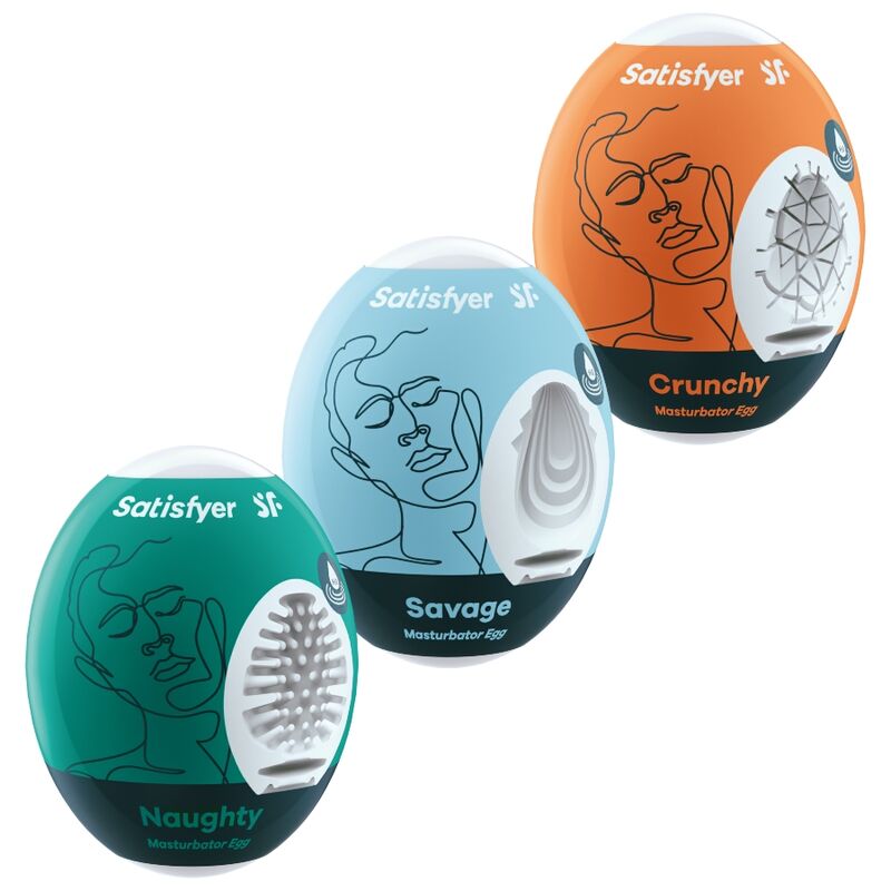 Imagen del artículo erótico SATISFYER - 3 HUEVOS MASTURBADORES NAUGHTY