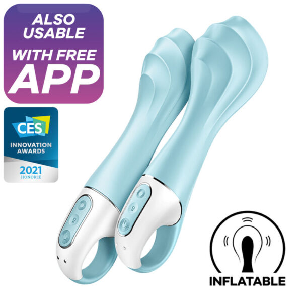 Imagen del artículo erótico SATISFYER - AIR PUMP VIBRATOR 5+ VIBRADOR PUNTO G INFLABLE APP AZUL de SATISFYER CONNECT en la sección JUGUETES BIENESTAR |Vibradores|Vibradores con APP de Millenial Sexshop.