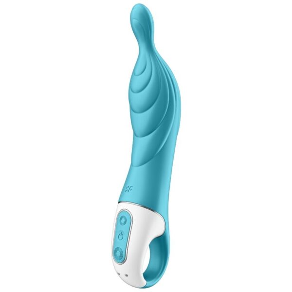 Imagen del artículo erótico SATISFYER - AMAZING 2 VIBRADOR PUNTO A TURQUESA de SATISFYER VIBRATOR en la sección JUGUETES BIENESTAR |Vibradores|Vibradores Clasicos anales o vaginales de Millenial Sexshop.
