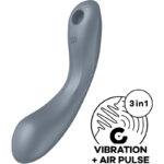 Imagen del artículo erótico SATISFYER - CURVE TRINITY 1 AIR PULSE VIBRATION GRIS de SATISFYER AIR PULSE en la sección JUGUETES BIENESTAR |Juguetes para Mujeres|Estimuladores|Succionadores sin vibración de Millenial Sexshop.