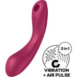 Imagen del artículo erótico SATISFYER - CURVE TRINITY 1 AIR PULSE VIBRATION ROJO de SATISFYER AIR PULSE en la sección JUGUETES BIENESTAR |Juguetes para Mujeres|Estimuladores|Succionadores sin vibración de Millenial Sexshop.