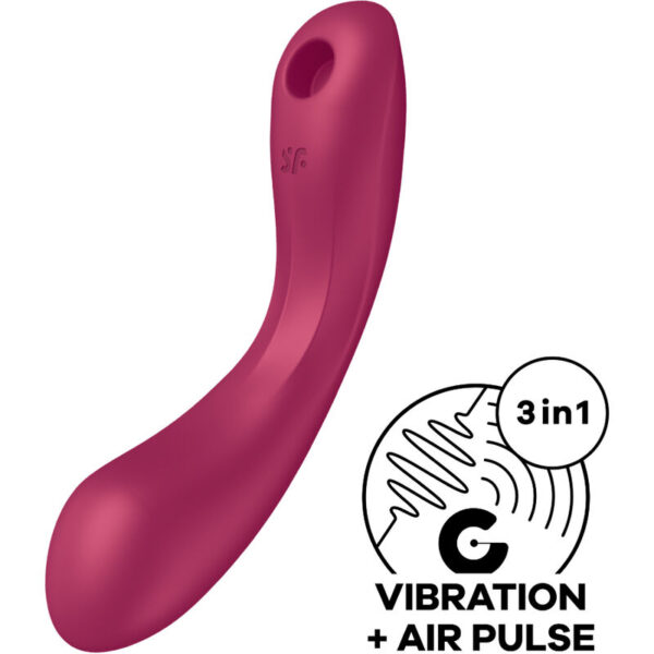 Imagen del artículo erótico SATISFYER - CURVE TRINITY 1 AIR PULSE VIBRATION ROJO de SATISFYER AIR PULSE en la sección JUGUETES BIENESTAR |Juguetes para Mujeres|Estimuladores|Succionadores sin vibración de Millenial Sexshop.