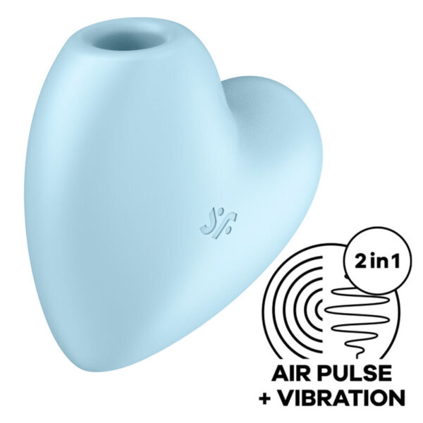Imagen del artículo erótico SATISFYER - CUTIE HEART ESTIMULADOR Y VIBRADOR AZUL de SATISFYER AIR PULSE en la sección JUGUETES BIENESTAR |Juguetes para Mujeres|Estimuladores|Succionadores sin vibración de Millenial Sexshop.