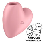 Imagen del artículo erótico SATISFYER - CUTIE HEART ESTIMULADOR Y VIBRADOR ROSA de SATISFYER AIR PULSE en la sección JUGUETES BIENESTAR |Juguetes para Mujeres|Estimuladores|Succionadores sin vibración de Millenial Sexshop.
