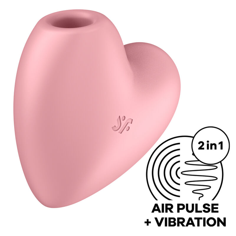 Imagen del artículo erótico SATISFYER - CUTIE HEART ESTIMULADOR Y VIBRADOR ROSA de SATISFYER AIR PULSE en la sección JUGUETES BIENESTAR |Juguetes para Mujeres|Estimuladores|Succionadores sin vibración de Millenial Sexshop.