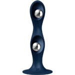 SATISFYER - DOUBLE BALL-R DILDO SILICONA AZUL - Imagen 2