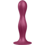 Imagen del artículo erótico SATISFYER - DOUBLE BALL-R DILDO SILICONA GRANATE de SATISFYER PLUGS en la sección JUGUETES BIENESTAR |Dildos sin Vibración de Millenial Sexshop.