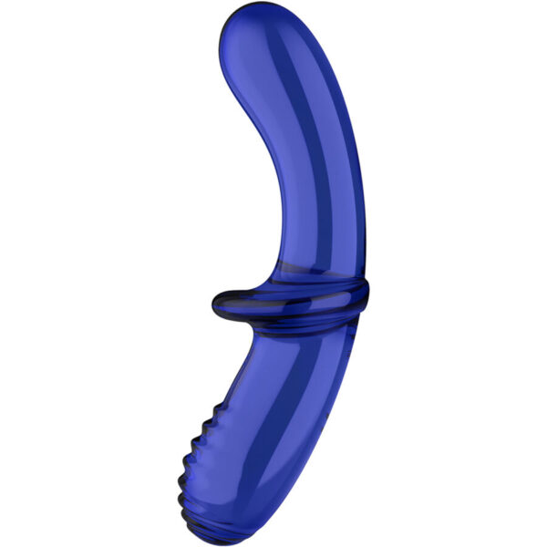 Imagen del artículo erótico SATISFYER - DOUBLE CRYSTAL DILDO AZUL de SATISFYER CRYSTAL en la sección JUGUETES BIENESTAR |Dildos sin Vibración de Millenial Sexshop.