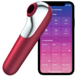 Imagen del artículo erótico SATISFYER - DUAL LOVE VIBRADOR Y SUCCIONADOR CON AIRE PULSADO ROJO de SATISFYER CONNECT en la sección JUGUETES BIENESTAR |Vibradores|Vibradores con APP de Millenial Sexshop.