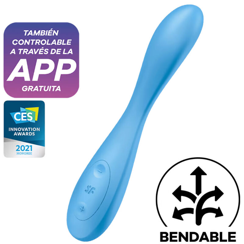 Imagen del artículo erótico SATISFYER - G-SPOT FLEX 4+ MULTI VIBRADOR APP AZUL de SATISFYER CONNECT en la sección JUGUETES BIENESTAR |Vibradores|Vibradores con APP de Millenial Sexshop.