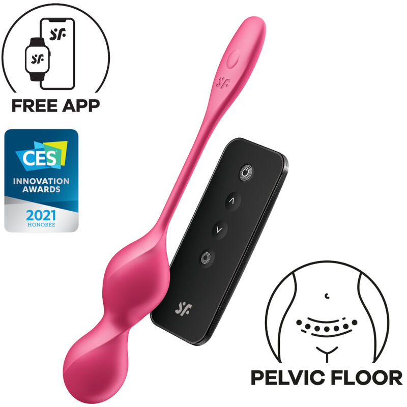 Imagen del artículo erótico SATISFYER - LOVE BIRDS 2 BOLAS KEGEL VIBRADORAS + APP GRATUITA de SATISFYER BALLS en la sección JUGUETES BIENESTAR |Juguetes para Mujeres|Bolas Chinas de Millenial Sexshop.