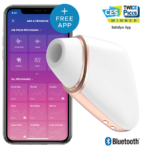 Imagen del artículo erótico SATISFYER - LOVE TRIANGLE ESTIMULADOR Y VIBRADOR BLANCO de SATISFYER CONNECT en la sección JUGUETES BIENESTAR |Vibradores|Vibradores con APP de Millenial Sexshop.