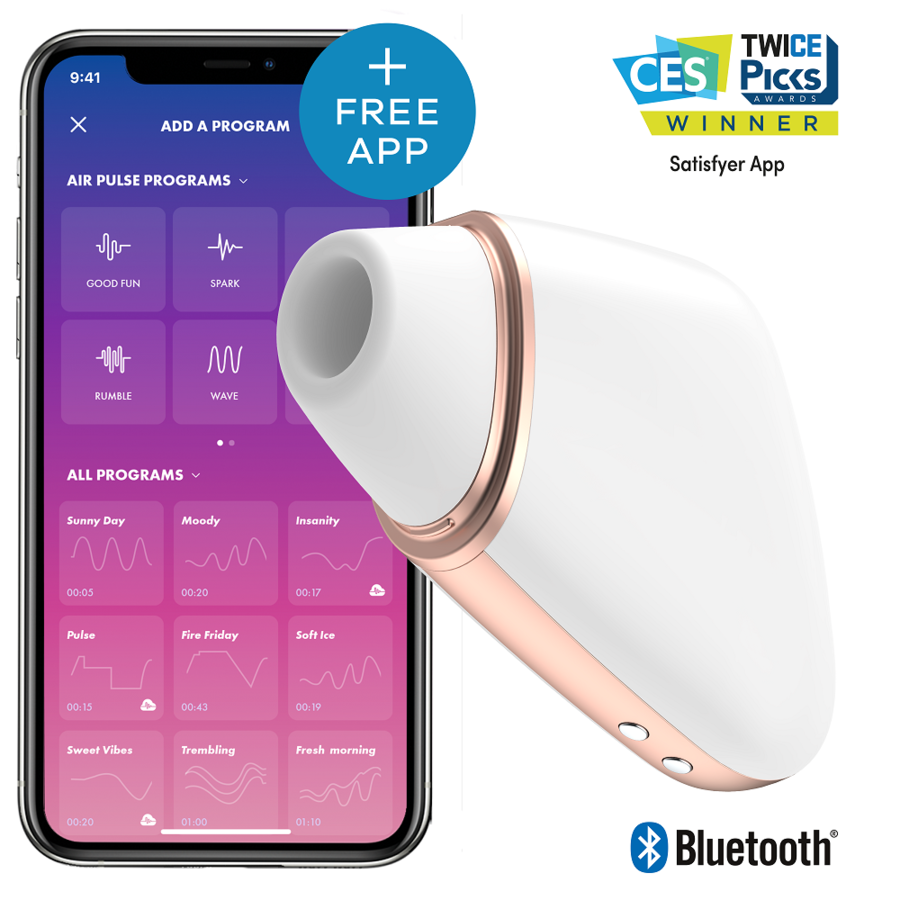 Imagen del artículo erótico SATISFYER - LOVE TRIANGLE ESTIMULADOR Y VIBRADOR BLANCO de SATISFYER CONNECT en la sección JUGUETES BIENESTAR |Vibradores|Vibradores con APP de Millenial Sexshop.