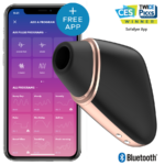 Imagen del artículo erótico SATISFYER - LOVE TRIANGLE ESTIMULADOR Y VIBRADOR NEGRO de SATISFYER CONNECT en la sección JUGUETES BIENESTAR |Vibradores|Vibradores con APP de Millenial Sexshop.
