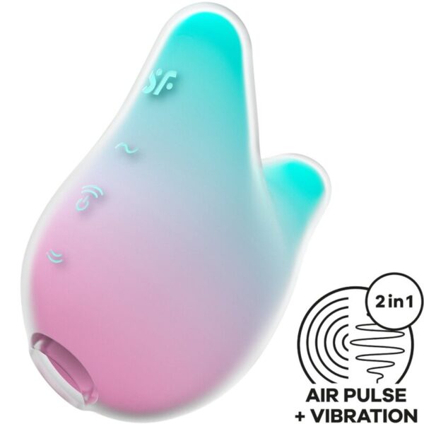 Imagen del artículo erótico SATISFYER - MERMAID VIBES ESTIMULADOR & VIBRADOR MENTA Y ROSA de SATISFYER AIR PULSE en la sección JUGUETES BIENESTAR |Juguetes para Mujeres|Estimuladores|Succionadores con vibración de Millenial Sexshop.