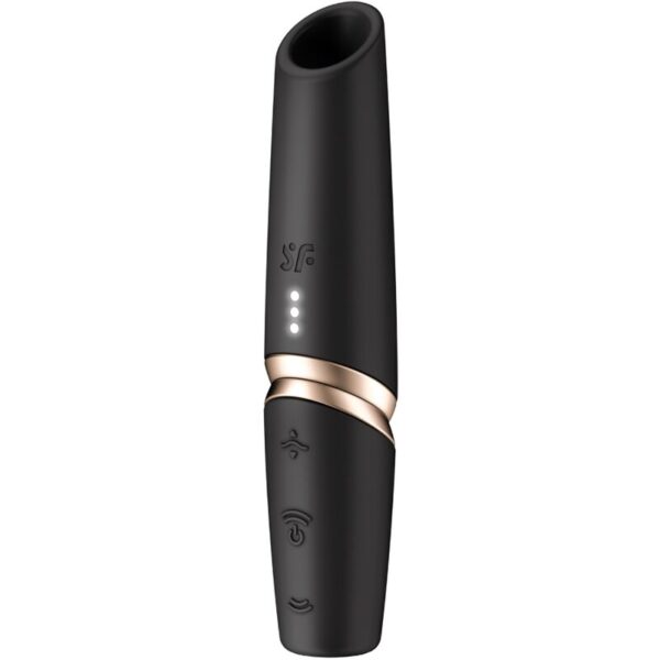 Imagen del artículo erótico SATISFYER - PERFECT KISS ESTIMULADOR CLÍTORIS POR ONDAS NEGRO / DORADO de SATISFYER AIR PULSE en la sección JUGUETES BIENESTAR |Juguetes para Mujeres|Estimuladores|Para Clítoris de Millenial Sexshop.