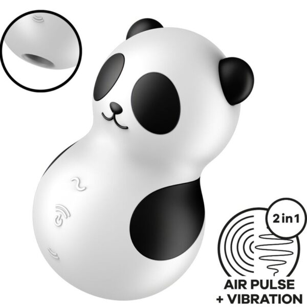 Imagen del artículo erótico SATISFYER - POCKET PANDA ESTIMULADOR & VIBRADOR BLANCO Y NEGRO de SATISFYER AIR PULSE en la sección JUGUETES BIENESTAR |Juguetes para Mujeres|Estimuladores|Succionadores con vibración de Millenial Sexshop.