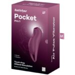 SATISFYER - POCKET PRO 1 ESTIMULADOR CLÍTORIS GRANATE - Imagen 5