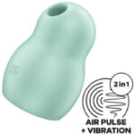 Imagen del artículo erótico SATISFYER - PRO TO GO 1 ESTIMULADOR Y VIBRADOR DOBLE VERDE de SATISFYER AIR PULSE en la sección JUGUETES BIENESTAR |Juguetes para Mujeres|Estimuladores|Succionadores sin vibración de Millenial Sexshop.