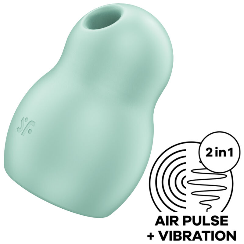 Imagen del artículo erótico SATISFYER - PRO TO GO 1 ESTIMULADOR Y VIBRADOR DOBLE VERDE de SATISFYER AIR PULSE en la sección JUGUETES BIENESTAR |Juguetes para Mujeres|Estimuladores|Succionadores sin vibración de Millenial Sexshop.