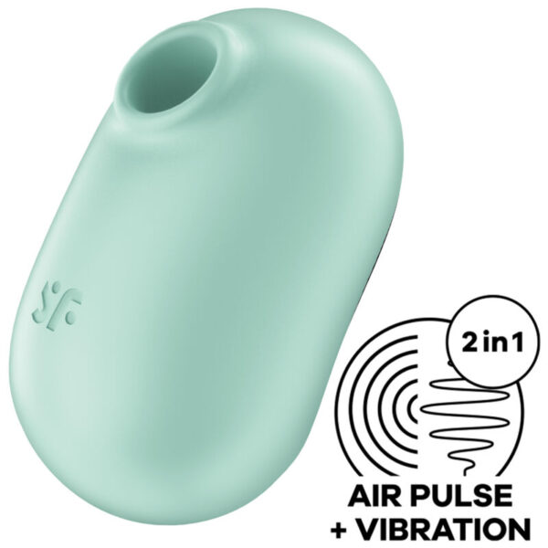 Imagen del artículo erótico SATISFYER - PRO TO GO 2 ESTIMULADOR Y VIBRADOR DOBLE VERDE de SATISFYER AIR PULSE en la sección JUGUETES BIENESTAR |Juguetes para Mujeres|Estimuladores|Succionadores sin vibración de Millenial Sexshop.