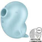 Imagen del artículo erótico SATISFYER - SASSY SEAL ESTIMULADOR & VIBRADOR AZUL de SATISFYER AIR PULSE en la sección JUGUETES BIENESTAR |Juguetes para Mujeres|Estimuladores|Succionadores con vibración de Millenial Sexshop.