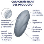 SATISFYER - TAP & CLIMAX 1 VIBRADOR LAY-ON GRIS - Imagen 5