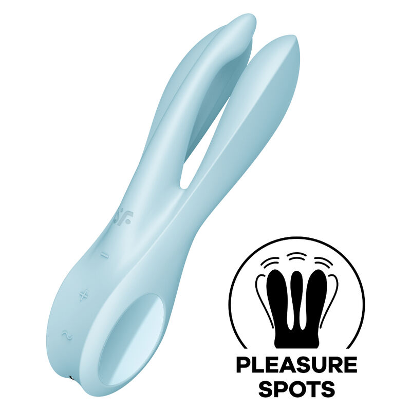 Imagen del artículo erótico SATISFYER - THREESOME 1 VIBRADOR AZUL de SATISFYER VIBRATOR en la sección JUGUETES BIENESTAR |Juguetes para Mujeres|Estimuladores|Para Clítoris de Millenial Sexshop.