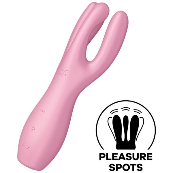 Imagen del artículo erótico SATISFYER - THREESOME 3 VIBRADOR ROSA de SATISFYER VIBRATOR en la sección JUGUETES BIENESTAR |Juguetes para Mujeres|Estimuladores|Para Clítoris de Millenial Sexshop.