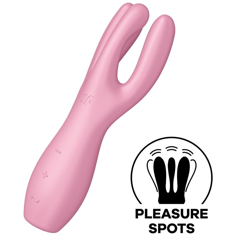 Imagen del artículo erótico SATISFYER - THREESOME 3 VIBRADOR ROSA de SATISFYER VIBRATOR en la sección JUGUETES BIENESTAR |Juguetes para Mujeres|Estimuladores|Para Clítoris de Millenial Sexshop.