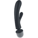 SATISFYER - TRIPLE LOVER MASAJEADOR VIBRADOR RABBIT GRIS - Imagen 2