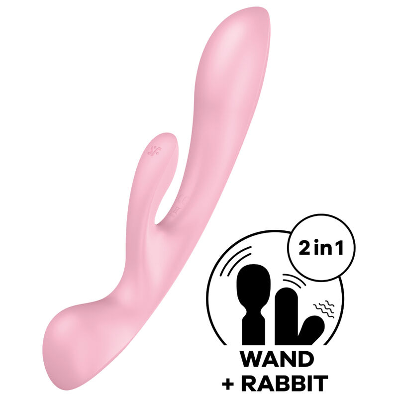 SATISFYER - TRIPLE OH VIBRADOR HÍBRIDO ROSA-MillenialSexshop-SATISFYER VIBRATOR Imagen del artículo erótico SATISFYER - TRIPLE OH VIBRADOR HÍBRIDO ROSA de SATISFYER VIBRATOR en la sección JUGUETES BIENESTAR |Vibradores|Vibradores Rabbit de Millenial Sexshop.