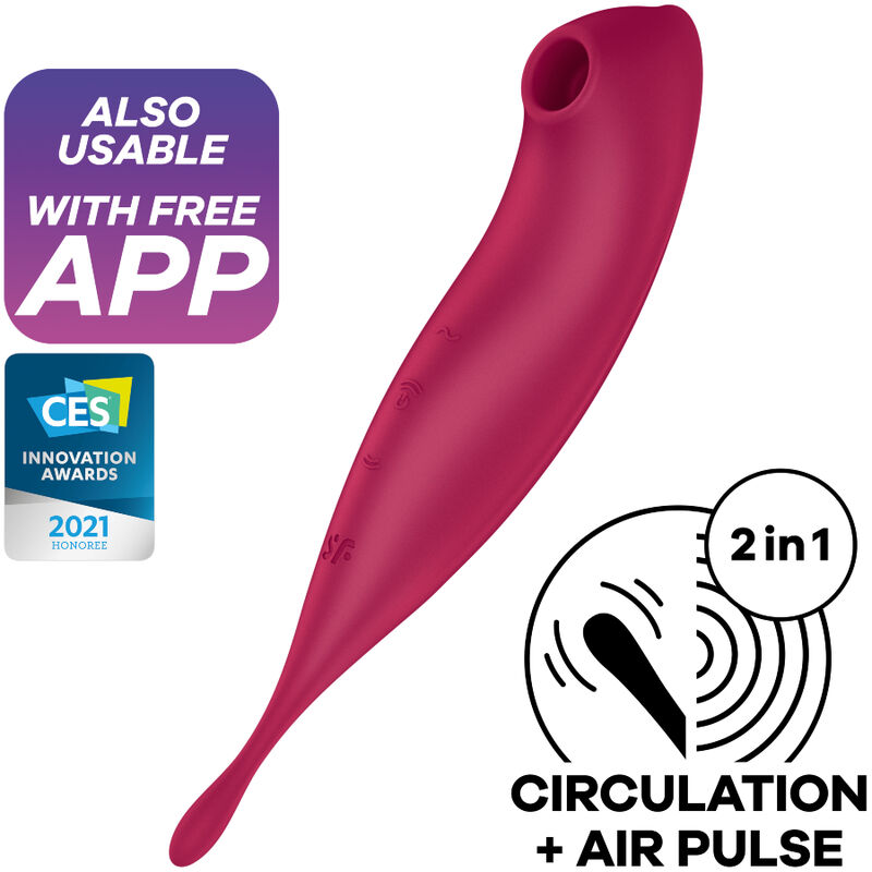 Imagen del artículo erótico SATISFYER - TWIRLING PRO+ ESTIMULADOR Y VIBRADOR APP ROJO de SATISFYER CONNECT en la sección JUGUETES BIENESTAR |Vibradores|Vibradores con APP de Millenial Sexshop.