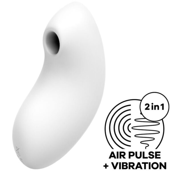 Imagen del artículo erótico SATISFYER - VULVA LOVER 2 ESTIMULADOR Y VIBRADOR BLANCO de SATISFYER AIR PULSE en la sección JUGUETES BIENESTAR |Juguetes para Mujeres|Estimuladores|Succionadores sin vibración de Millenial Sexshop.