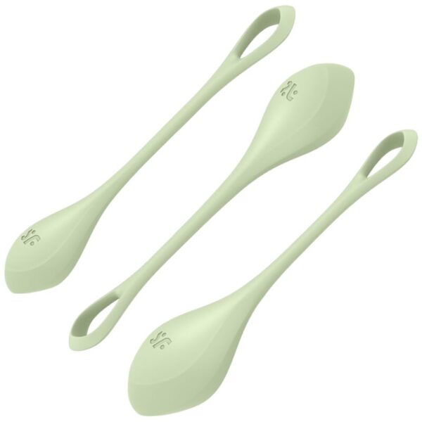 Imagen del artículo erótico SATISFYER - YONI POWER 2 KIT DE ENTRENAMIENTO VERDE de SATISFYER BALLS en la sección JUGUETES BIENESTAR |Juguetes para Mujeres|Bolas Chinas|Bolas Silicona de Millenial Sexshop.