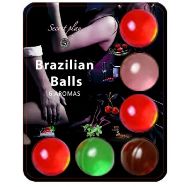 Imagen del artículo erótico SECRETPLAY - 6 HOT BALLS LUBRICANTE CON AROMA DE FRUTAS de SECRETPLAY COSMETIC en la sección DROGUERÍA |Lubricantes|Bolas Brazilian Balls de Millenial Sexshop.