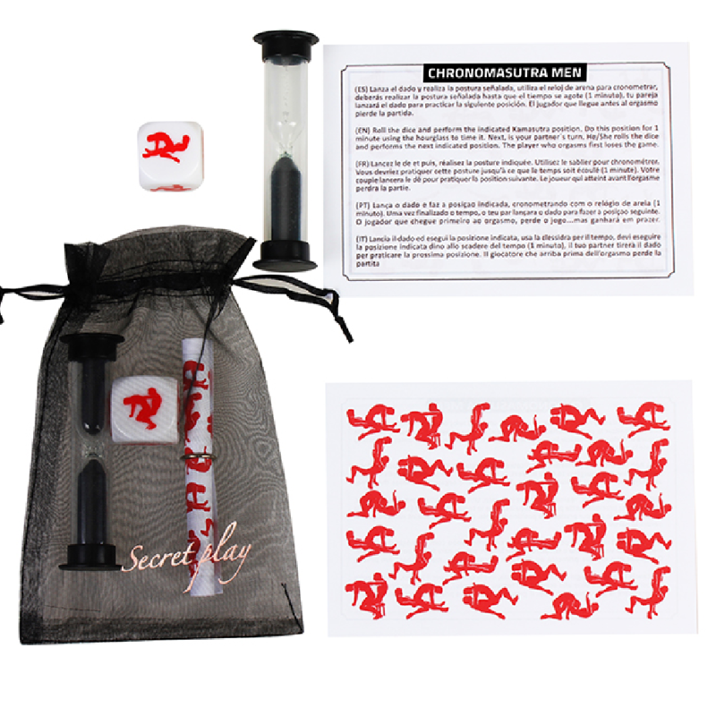 Imagen del artículo erótico SECRETPLAY - CHRONOMASUTRA JUEGO GAY KIT (ES/EN/IT/PT/FR) de SECRETPLAY 100% GAMES en la sección JUEGOS |Juego de Dados de Millenial Sexshop.