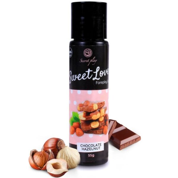 Imagen del artículo erótico SECRETPLAY - GEL SWEET LOVE CHOCOLATE CON AVELLANAS 60 ML de SECRETPLAY COSMETIC en la sección DROGUERÍA |Lubricantes|Con deliciosos Sabores de Millenial Sexshop.