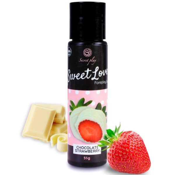Imagen del artículo erótico SECRETPLAY - GEL SWEET LOVE FRESA Y CHOCOLATE BLANCO 60 ML de SECRETPLAY COSMETIC en la sección DROGUERÍA |Lubricantes|Con deliciosos Sabores de Millenial Sexshop.