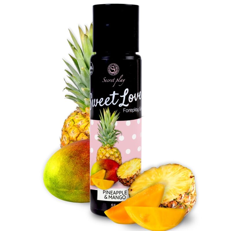 Imagen del artículo erótico SECRETPLAY - MANGO & PINEAPPLE GEL SWEET LOVE 60 ML de SECRETPLAY COSMETIC en la sección DROGUERÍA |Lubricantes|Con deliciosos Sabores de Millenial Sexshop.