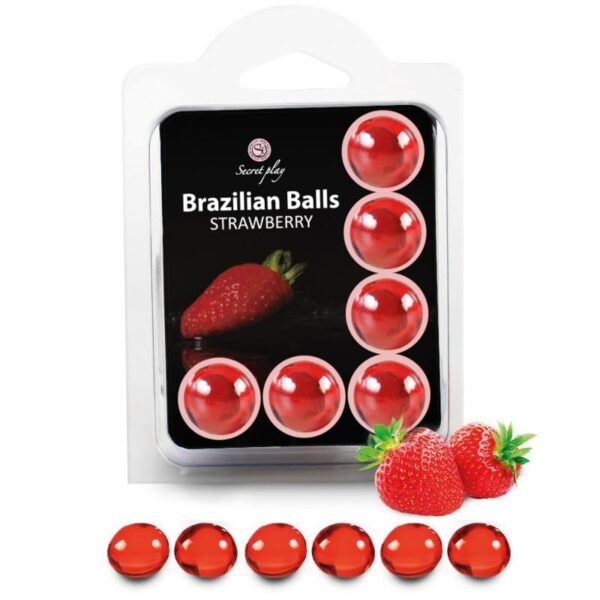 Imagen del artículo erótico SECRETPLAY - SET 6 BRAZILIAN BALLS FRESA de SECRETPLAY COSMETIC en la sección DROGUERÍA |Lubricantes|Bolas Brazilian Balls de Millenial Sexshop.