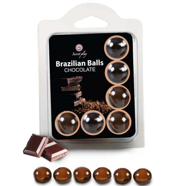 Imagen del artículo erótico SECRETPLAY - SET 6 BRAZILIANS BALLS CHOCOLATE de SECRETPLAY COSMETIC en la sección DROGUERÍA |Lubricantes|Bolas Brazilian Balls de Millenial Sexshop.
