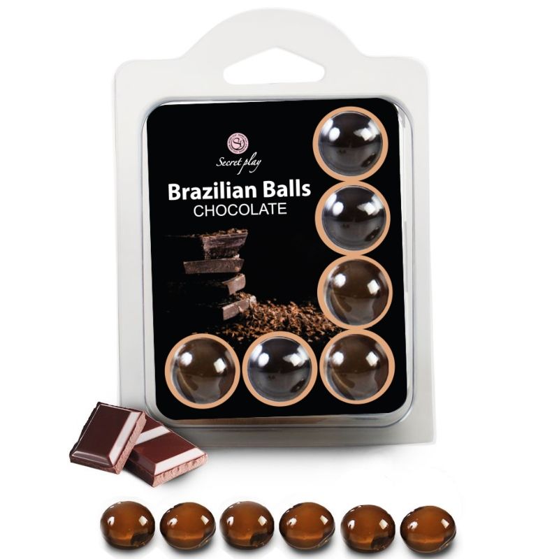 Imagen del artículo erótico SECRETPLAY - SET 6 BRAZILIANS BALLS CHOCOLATE de SECRETPLAY COSMETIC en la sección DROGUERÍA |Lubricantes|Bolas Brazilian Balls de Millenial Sexshop.