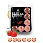 Imagen del artículo erótico SECRETPLAY - SET 6 BRAZILIANS BALLS FRESAS CON CAVA de SECRETPLAY COSMETIC en la sección DROGUERÍA |Lubricantes|Bolas Brazilian Balls de Millenial Sexshop.