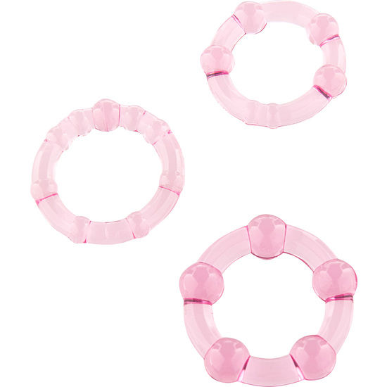 Imagen del artículo erótico SEVEN CREATIONS - JUEGO TRES ANILLOS PENE ROSA de SEVEN CREATIONS en la sección JUGUETES BIENESTAR |Juguetes para Hombres|Accesorios para el pene de Millenial Sexshop.